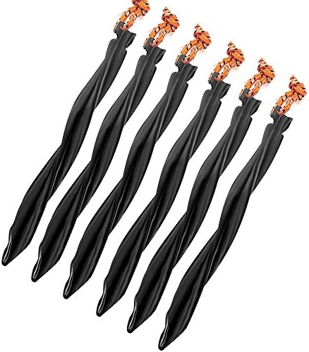 Outdoor Tent Stakes Pegs โ Heavy Duty Aluminum Tent Pegs For Camping with Reflective Rope and Carrying Pouch (9.7")
