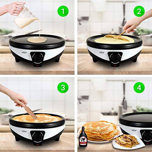 image for NutriChef Electric Griddle & Crepe Maker - Nonstick 11.8 Inch Hot Plat