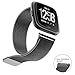 Fitbit Versa Bands, MYRIANN Milanese Loop Wristbands with Magnet Lock Replacement Strap for Women Men Metal Mesh Stainless Steel Band for Fitbit Versa Fitness Smart Watch (Black, Large 6.5