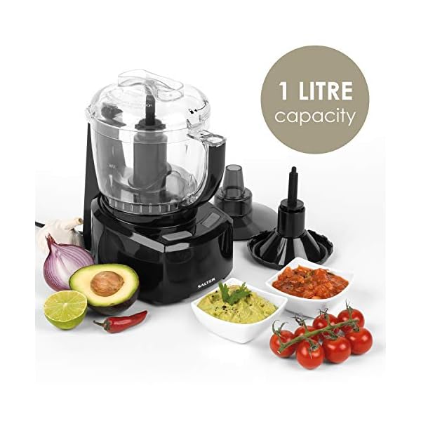 Salter EK3171 8 In 1 Compact Food Processor, Prep Pro Mini Electric Food Chopper, 1L BPA-Free Easy Pour Jug, Stir, Mix…