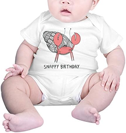 FUNSBABY Infants Clothes Climbing Bodysuits Snappy Birthday Hermit Crab Toddler Clothes Boys and Girls