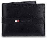 Tommy Hilfiger Men's Ranger Leather Passcase Wallet, Black, One Size