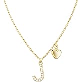 UHIBROS Gold Initial Necklaces for Women, Zirconia Tiny Heart Letter Pendant, Trendy Cute Personalized Monogram Name Necklace, A-Z Letter Dainty Choker, Jewelry for Wife Girlfriend