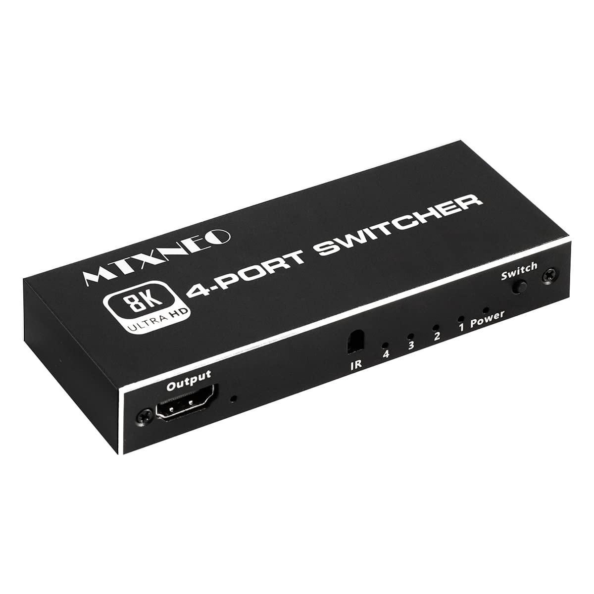 MTXNEO 8K 60Hz HDMI Splitter Switch 4 in 1 Out HDMI2.1 4 Port Switcher 4K 120Hz with IR Remote Control for Computer Macbook Xbox 360 Xbox One PS5/4 Blu-Ray DVD