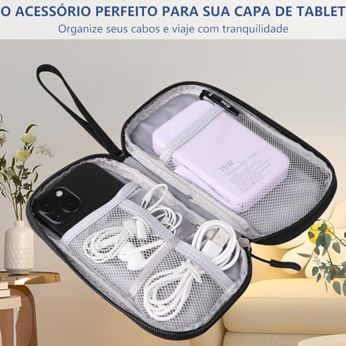 Bolsa Case para Tablet e Laptop de 9 a 11 polegadas,com Alça e Compartimento Frontal, bolsa protetora com bolso e Forro Macio (Preto)