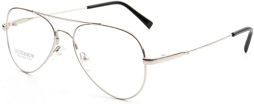 Memory Metal Ultra-Flexible Double Bridge Full-Rim Aviator Prescription Eyeglasses Frames