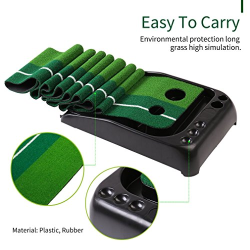 Golf Putting Mat, OUTAD Indoor / Outdoor Golf Putting Green With Auto Ball Return