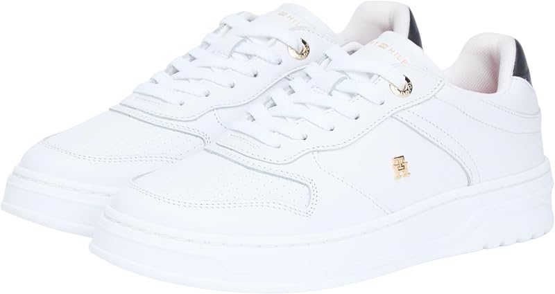 Damen Cupsole Sneaker Sporty Corp aus Leder, Weiß (White), 37