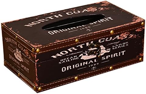 Fanchuang Wooden Retro Tissue Box Holder Cover Case Napkin Dispenser (1985 Rectangle)
