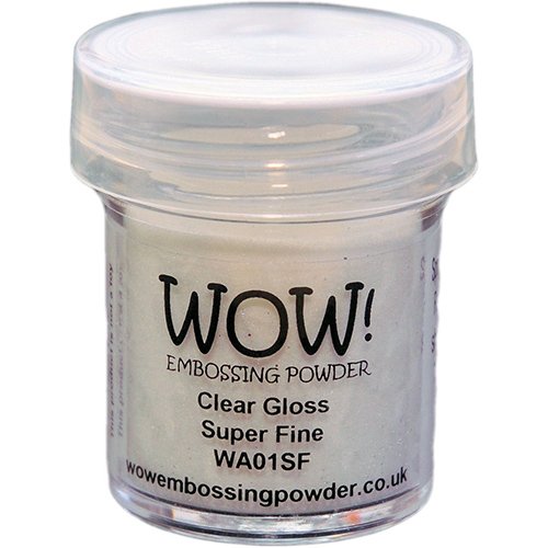 Wow! Embossing Powder Black and White Bundle: Primary Ebony, Opaque Bright White, White Pearl, Clear Gloss, 15ML