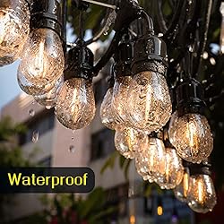 Patio Lights Outdoor String Lights GANA 48FT 2700K