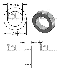 Aluminum Spacer 1-1/8" OD x 3/4" ID x Choose Your