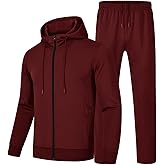 BASUDAM Men's Tracksuits Sweatsuits Set Hooded Sweat Track Suits for Men 2 Piece Warm Up Full Zip Athletic Sports Activewear