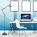 ToJane Metal Floor Lamp,Adjustable Swing Arm with Heavy Metal Based,Living Room/Sofa Side/Reading,Dual-use Clamp Desk Light,On/Off Switch
