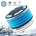 Mix Hero F013 Bluetooth Wireless Waterpoof Bathroom Speaker with FM Radios, LED Mood Light, Suction Cup, Portable Speaker for Shower Kids Home Outdoor Beach Pool Hot Tub (Blue)