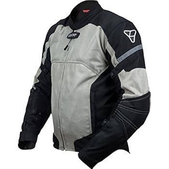 Pilot Motosport Men's Direct Air Mesh Motorcycle Jacket (V3) (Silver, XX-Large)