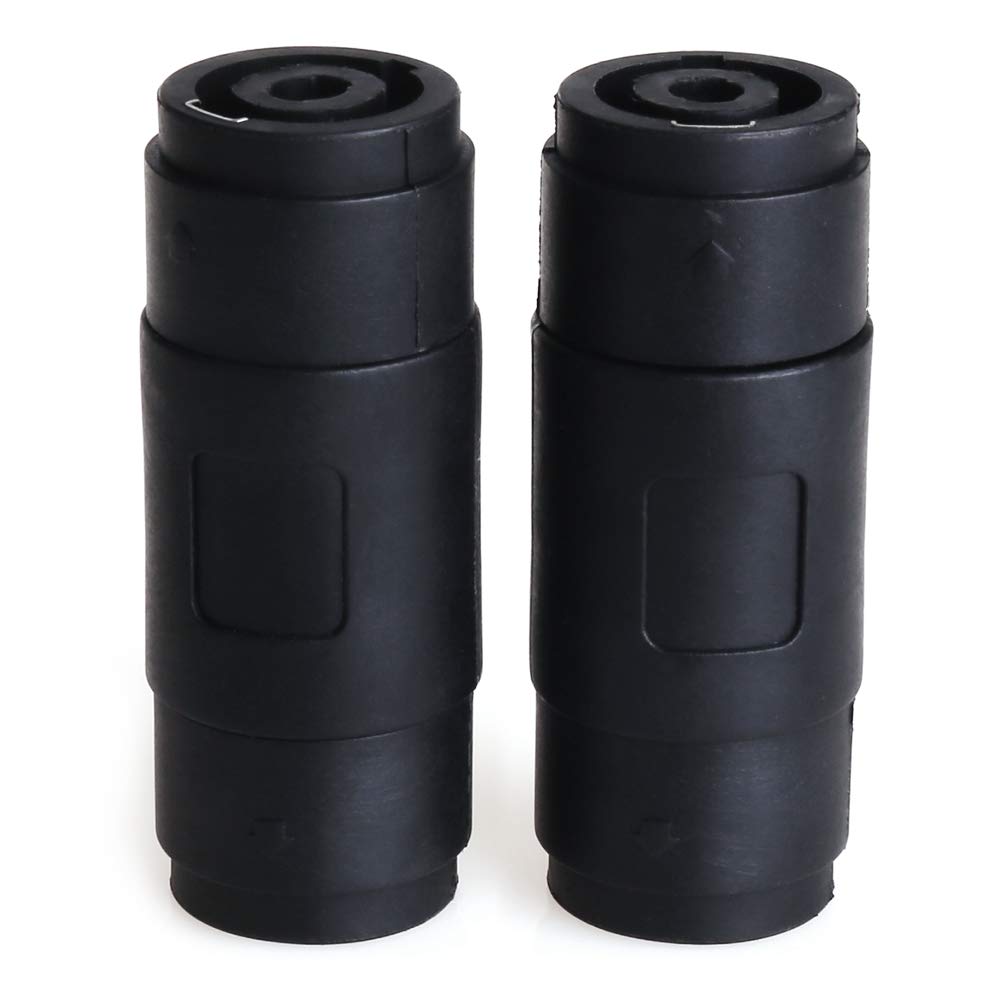 NANYI NL4FC speakon Cable NL4MMX Connector Adapter, 4Pin Speaker/Amp Speakon Female to Female Plug Jack Straight Coupler Cable Connector - 2 Pack
