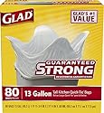 Glad Tall Quick -Tie Kitchen Trash Bags - 13 Gallon - 80 Count