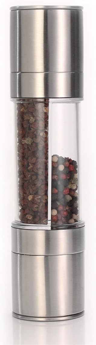 IMIKE 2 in 1 Premium Stainless Steel Pepper Grinder and Salt Grinder, Adjustable Coarseness Pepper Mill Shaker Spice Grinder