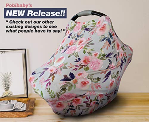 Premium Soft, Stretchy, and Spacious 4 in 1 Multi-Use Cover for Nursing, Baby Car Seat, Stroller, Scarf, and Shopping Cart - Best Gifts by Pobibaby (Grace)