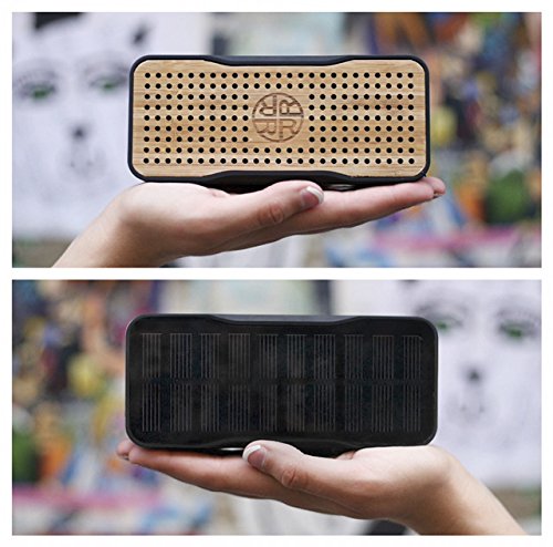 Solar Speaker, Portable Wireless Bluetooth Bamboo Speaker & Phone Charger by REVEAL - Eco-Friendly Bamboo Wood Design - Thumbnail 7