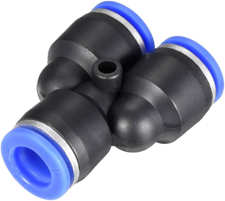 sourcing map Plastic Connect Splitter Push to Tube Fittings 10 mm or 25/64" OD Push Lock Blue 5pcs