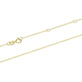 KECHO Rolo Link Chain 14k Solid Yellow Gold 0.8MM Thin Rolo Chains Necklace Thin And Lightweight Jewelry Gifts for Women
