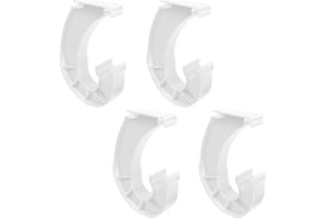 ZJMCAJY Hanging Closet Rod Support, 4Pcs Plastic White J Shape Closet Shelf Rod Holder 3/4 Wardrobe Bracket for Hanging Cloth