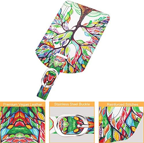 2 Pack Luggage Tags, Fintie PU Leather Name ID Labels with Privacy Cover for Travel Bag Suitcase (Love Tree) 2 2 Pack Luggage Tags, Fintie PU Leather Name ID Labels with Privacy Cover for Travel Bag Suitcase (Love Tree)