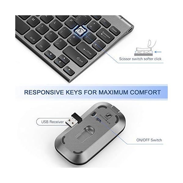 Wireless-Keyboard-and-Mouse-Combo-seenda-Ultra-Thin-Small-Keyboard-and-Mouse-Set-with-Rechargeable-Battery-for-Windows-Devices-Space-Gray Small Wireless Keyboard and Mouse, seenda Ultra Compact Rechargeable USB Keyboard and Mouse Combo with Portable Size Low…