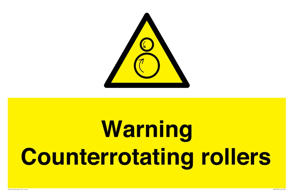 Warning Counterrotating rollers Sign - 600x400mm - A2L