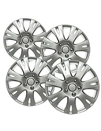 OxGord Hubcaps para 2009   2013 Mazda 6   Set de 4 unidades 16" pulgadas plata Auto Rueda cubre, OEM Genuine Factory Aftermarket Sustitución, plástico ABS   Fácil Fijación a Presión