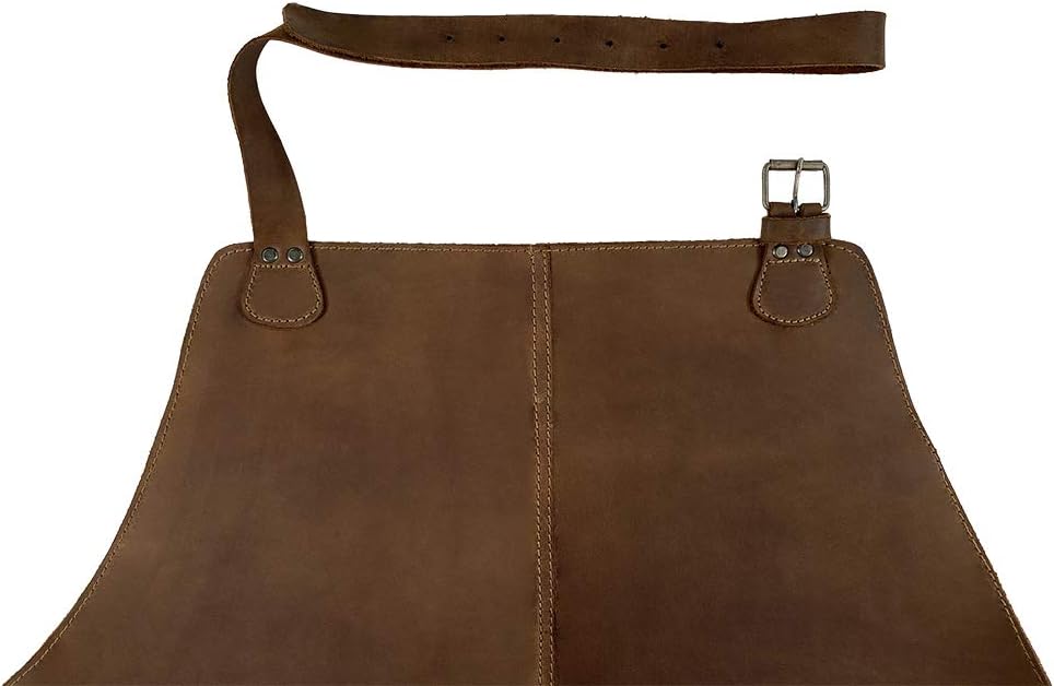 Hide & Drink, Durable Leather Apron, Utility Tool Pockets Adjustable, Butcher Carpenter Blacksmith Heavy Duty Wear, Handmade - Image 4