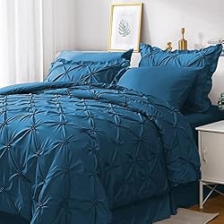 JOLLYVOGUE King Size Comforter Set 7 Pieces, Teal