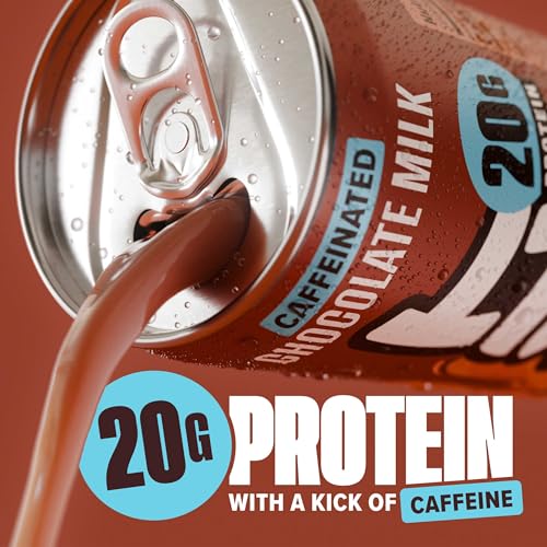 Spylt High Protein Chocolate Milk with 60mg Caffeine & 20g Protein - 90 Calories, Ready to Drink, Sugar Free, Lactose Free Milk, Perfect for Workout Recovery & Afternoon Pick Me Up - 12 Count - Packaging May Vary