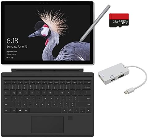 2017 New Surface Pro Bundle (5 Items): Core i5 8GB 256GB Tablet, Surface Pro 4 Fingerprint Cover, New Surface Pen Platinum, 128GB Micro SD Card, Mini DisplayPort to Adapter