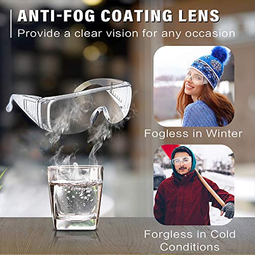 Safety Glasses Goggles Over Eyeglasses Anti Fog for Women Men Safety