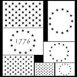 Koogel 7pcs Plastic Stencil Template,3 Sizes American Flag 13/50 Star Stencil Te