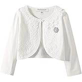Girls Long Sleeve Lace Bolero Shrugs Cotton Cardigan Dress Cover Up