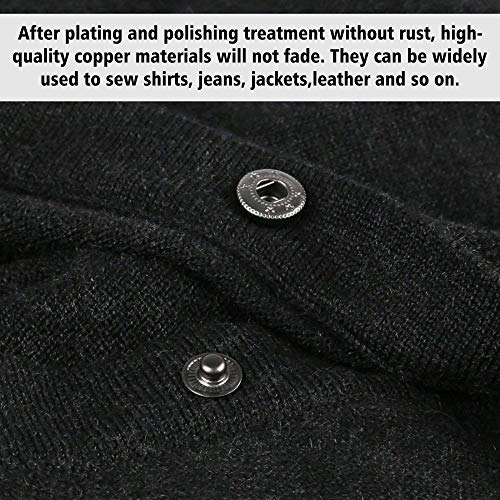 120 Sets Snap Fasteners Kit, 12.5mm Metal Snap Buttons Press Studs with 4 Pieces Fixing Button Tools, 6 Color Clothing Snaps Kit for Thin Leather, Jacket, Jeans Wear, Bracelet, Bags, Belt