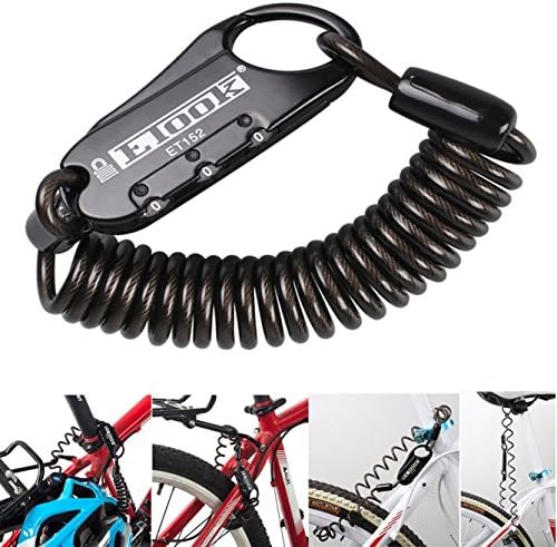Bestfire ET-152 Mini Portable Anti-theft Resettable 3 Digit Bike Bicycle Cycling Spring Combination Cable Lock Senior Travel Luggage Locks Helmet Lock