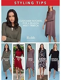 Rohb by Joyce Azria Tribeca - Vestido de manga larga con dobladillo