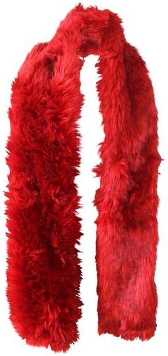 Red fur scarf Clearance