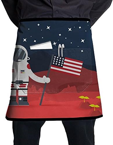 LIHAI Space Planets Kitchen Apron Towel Apron For Waitress Black Prepare For Family Man Barbecue Terylene One Size