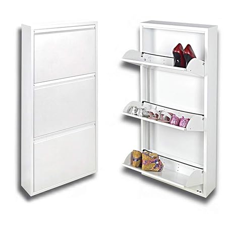 Space Saving Italian Shoe Cabinet With 3 Drawers Holds Up To 9