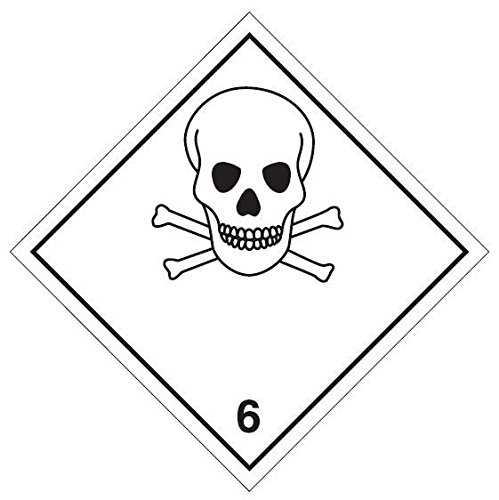 Swiftpak LAHZ612 UN "Poison" Hazard Warning Label, 100mm x 100mm, Pack of 250