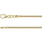 Sonia Jewels 14k Yellow Gold 1.5mm Solid Round Snake Chain Necklace 7"