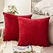 MIULEE Pack of 2, Corduroy Soft Soild Decorative Square Throw Pillow Covers Set Cushion Cases Pillowcases for Sofa Bedroom Car 18 x 18 Inch 45 x 45 cm