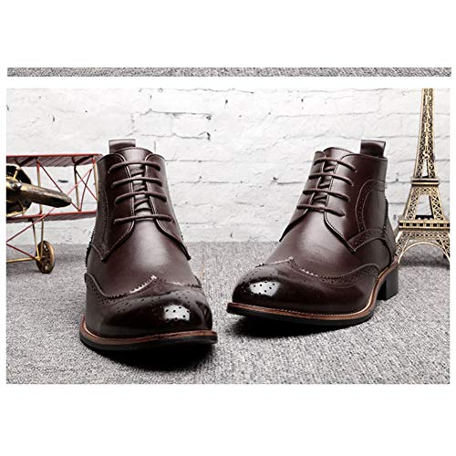 MHB Men's Suede Leather Plain Chukka Boots Ankle Desert Boots Oxfords Shoes 9.5in Dark Brown - Thumbnail 4