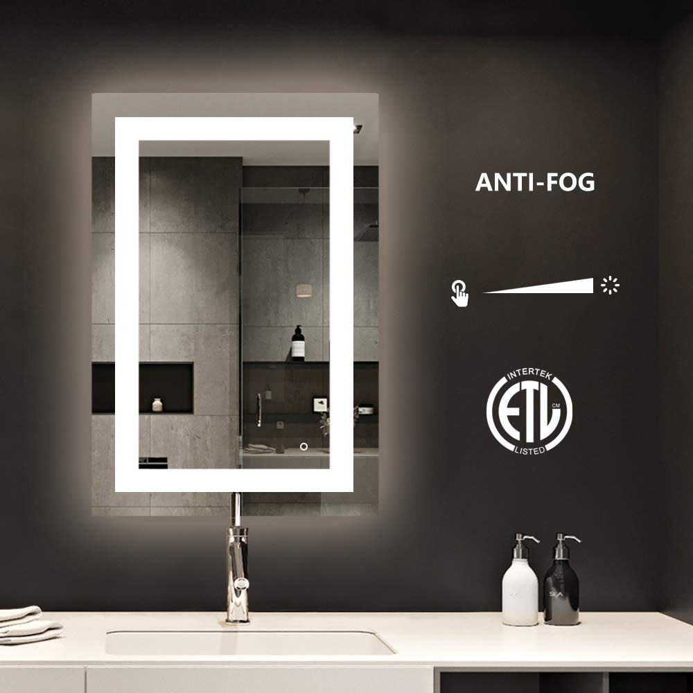 36x36 Bathroom Vanity Mirrors with Control Button Dimmable Light